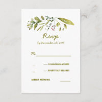 Wonderland Nature Inspired Wedding RSVP Cards