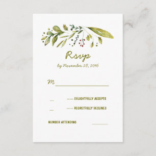 Wonderland Nature Inspired Wedding RSVP Cards
