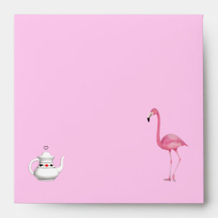 Wonderland Pink Flamingo & Teapot Envelopes