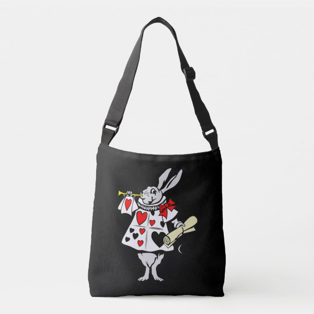 Wonderland Rabbit Easter Bunny Playing Music Crossbody Bag (Front)