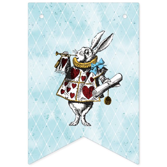 Wonderland Rabbit Happy Birthday Bunting (First Flag)