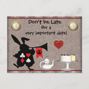Wonderland Rabbit Save the Date Baby Shower Announcement Postcard