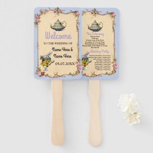 Wonderland Rabbit Wedding Programme Vintage Fan