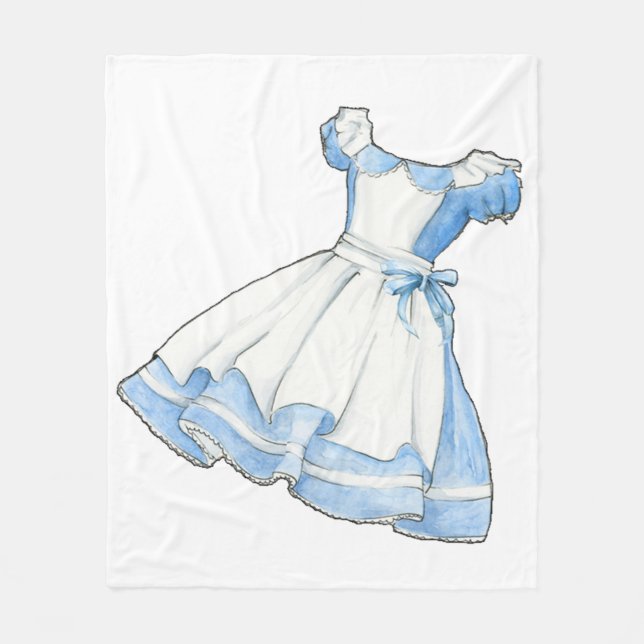 Wonderland Story Book Alice Dress Fleece Blanket (Front)