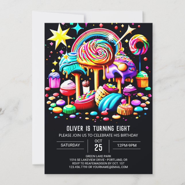 Wonderland Sweet Birthday Invitation (Front)