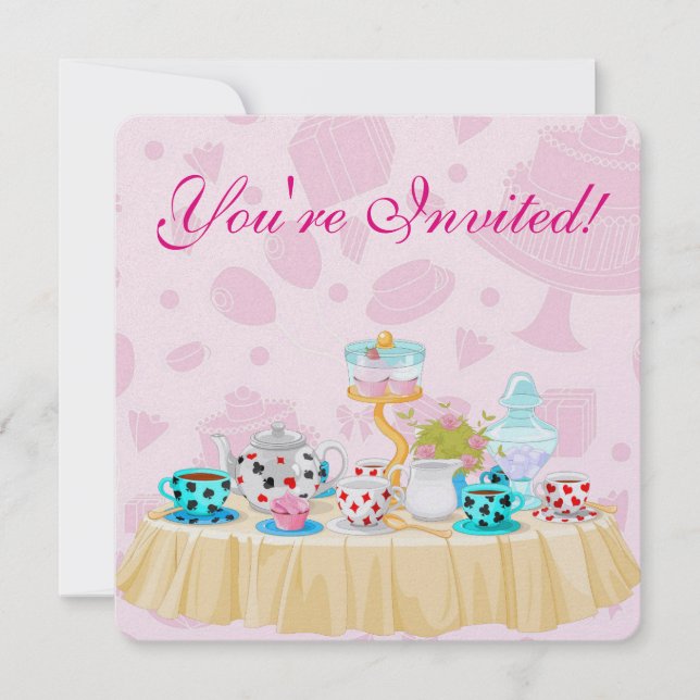 Wonderland Tea Party Bridal Shower Invitation (Front)
