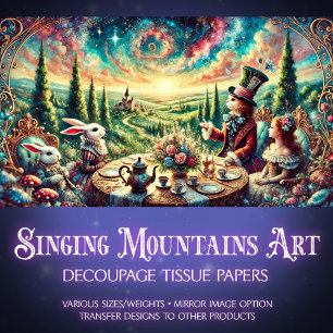 Wonderland Tea Party Magical Fantasy Decoupage Tissue Paper