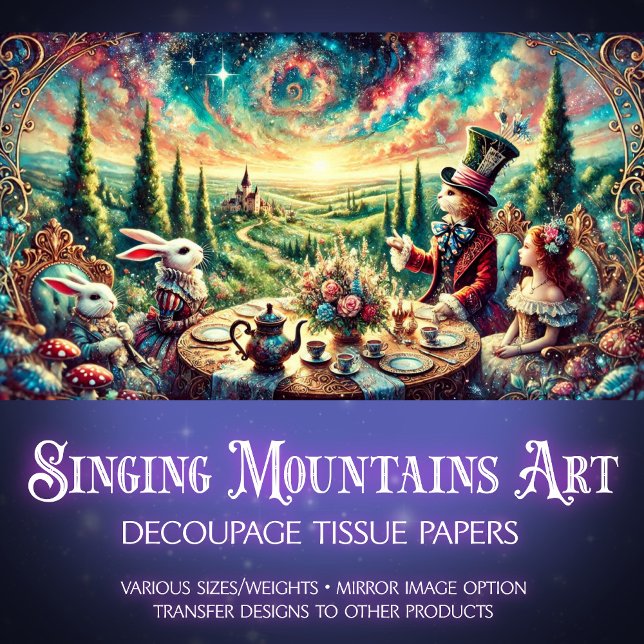 Wonderland Tea Party Magical Fantasy Decoupage Tissue Paper (Creator Uploaded)