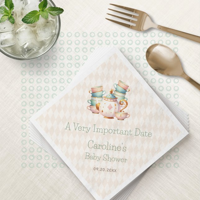Wonderland Tea Party Shower Birthday Napkin (Creator Uploaded)