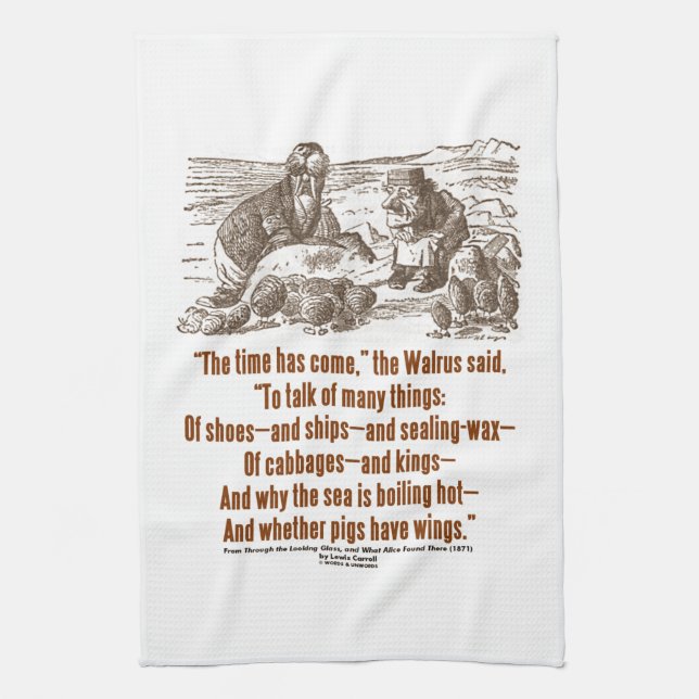 Wonderland Time Has Come Through Looking Glass Tea Towel (Vertical)