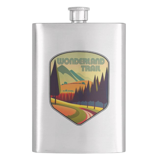 Wonderland Trail Colours Hip Flask (Front)