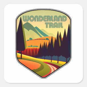 Wonderland Trail Colours Square Sticker