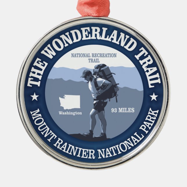 Wonderland Trail (rd) Metal Ornament (Front)