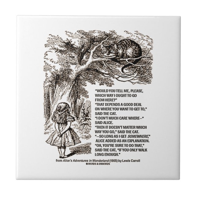 Wonderland Which Way I Ought To Go From Here Ceramic Tile (Front)