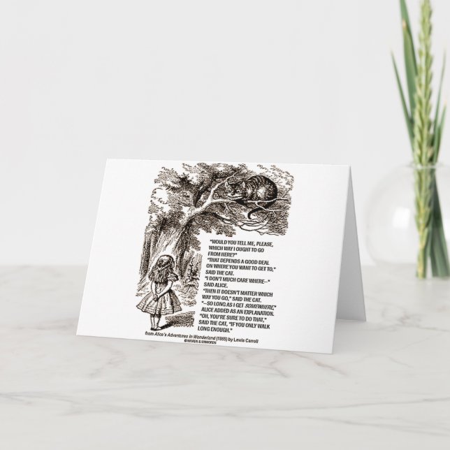 Wonderland Which Way I Ought To Go Quote Card (Front)