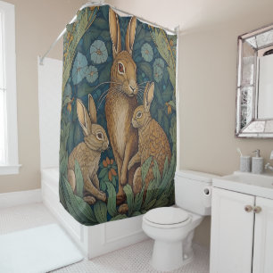 Wonderland Whimsy: A Family of Hares  Shower Curtain