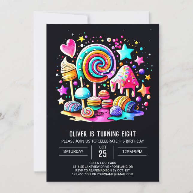 Wonderland Whimsy Birthday Invitation (Front)