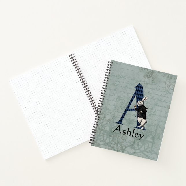 Wonderland White Rabbit Letter A Bullet Journal (Inside)