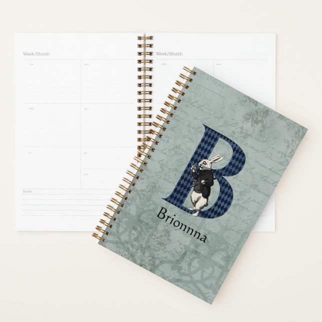 Wonderland White Rabbit Letter B Planner (Display)