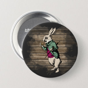 Wonderland White Rabbit Mint 7.5 Cm Round Badge