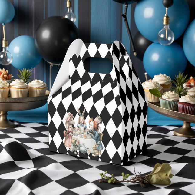 Wonderland with Black White Diamonds Birthday Favour Box (Creator Uploaded)