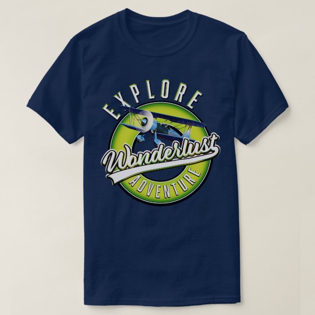 Wonderlust explore adventure logo T-Shirt (Design Front)