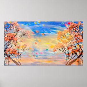Wonderrful view on sunsetart,abstract background,a poster