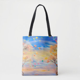 Wonderrful view on sunsetart,abstract background,a tote bag