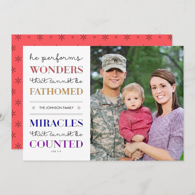 Wonders & Miracles Christmas Holiday Photo Flat (Front/Back)