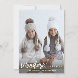 Wonders of his love Christmas photo card