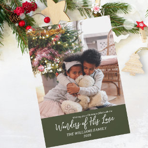 Wonders of His Love Custom Photo Christmas  Holiday Card