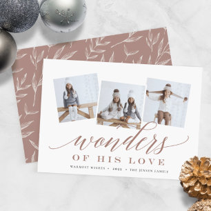 Wonders of His Love Holiday Photo Collage Card