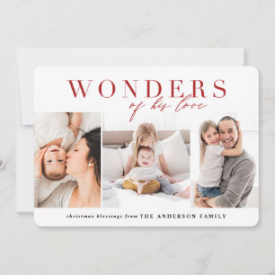 Wonders of his love religious Christmas Holiday Card
