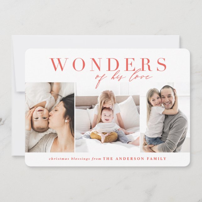 Wonders of his love religious Christmas Holiday Card (Front)