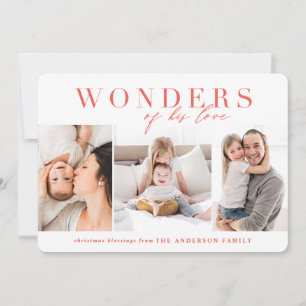 Wonders of his love religious Christmas Holiday Card