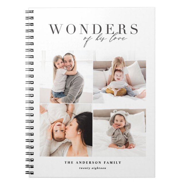 Wonders of his love religious Christmas Notebook (Front)