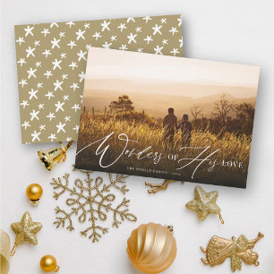 Wonders of His Love Religious Christmas Photo Holiday Card
