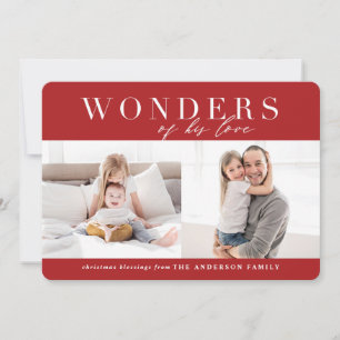 Wonders of his love religious multiphoto Christmas Holiday Card