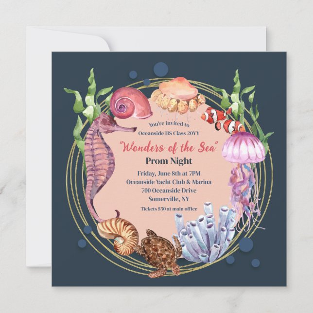 Wonders of the Sea Prom Invitation (Front)