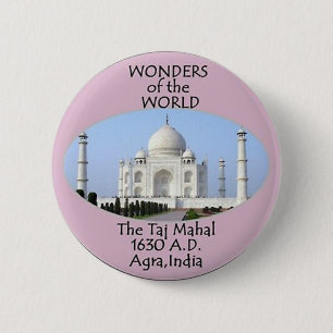 WONDERS OF THE WORLD - THE TAJ MAHAL PINBACK BADGE