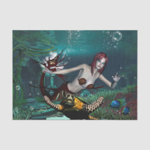 Wonderul mermaid with turtle tissue paper