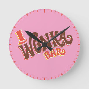 Wonka Bar Logo Round Clock
