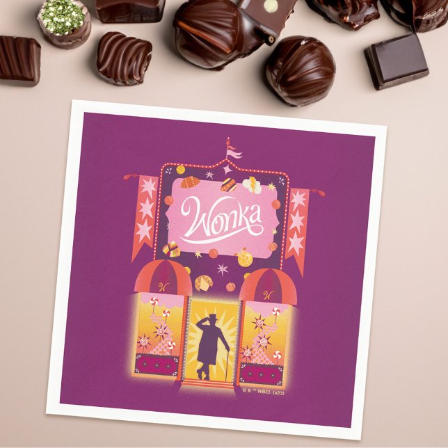 Wonka Candy Store Graphic Napkin (Napkin on table)