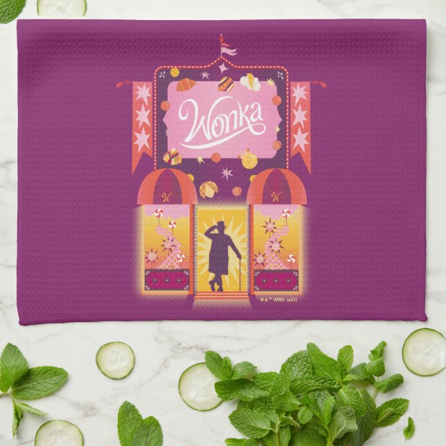 Wonka Candy Store Graphic Tea Towel (Folded)