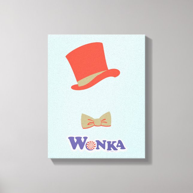 Wonka Top Hat & Bow Tie Canvas Print (Front)
