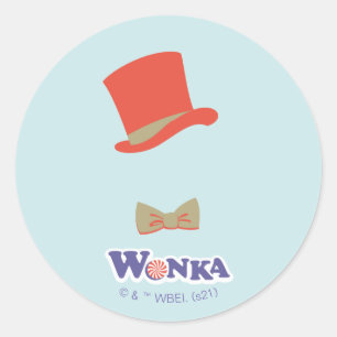 Wonka Top Hat & Bow Tie Classic Round Sticker