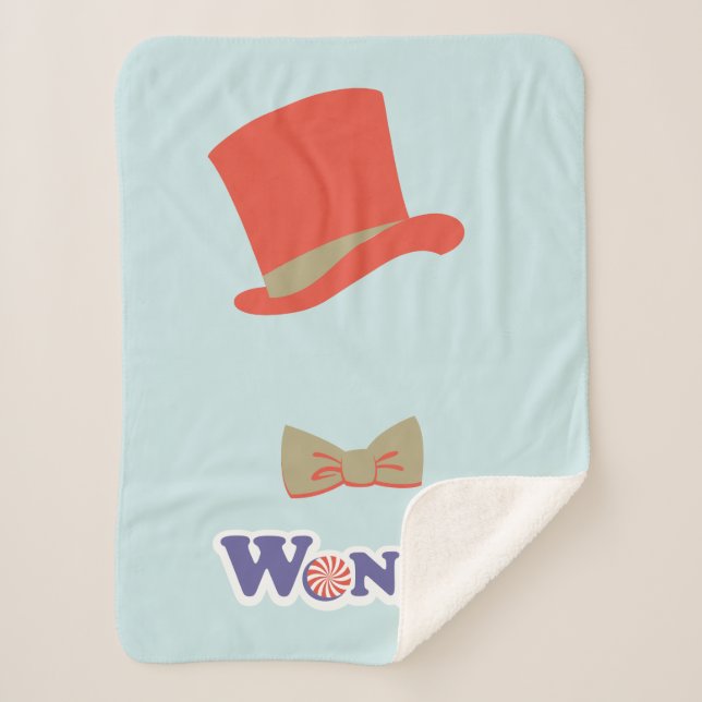 Wonka Top Hat & Bow Tie Sherpa Blanket (Front)