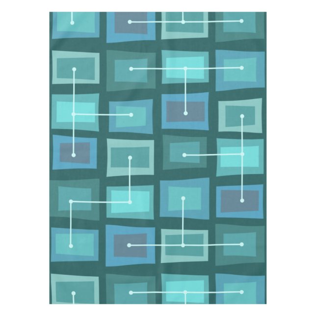 Wonky Doors Smaller Ocean Blue Tablecloth (Front)