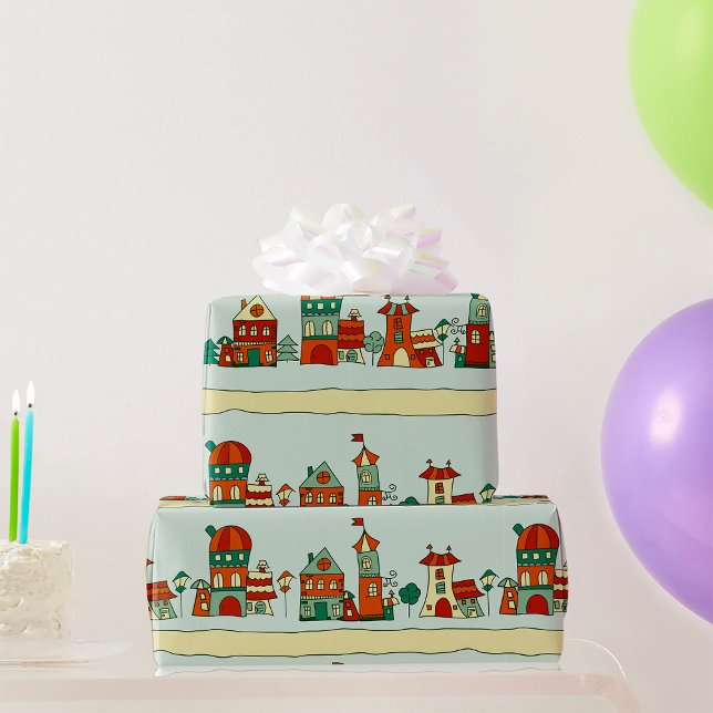 Wonky Houses Wrapping Paper (Creator Uploaded)