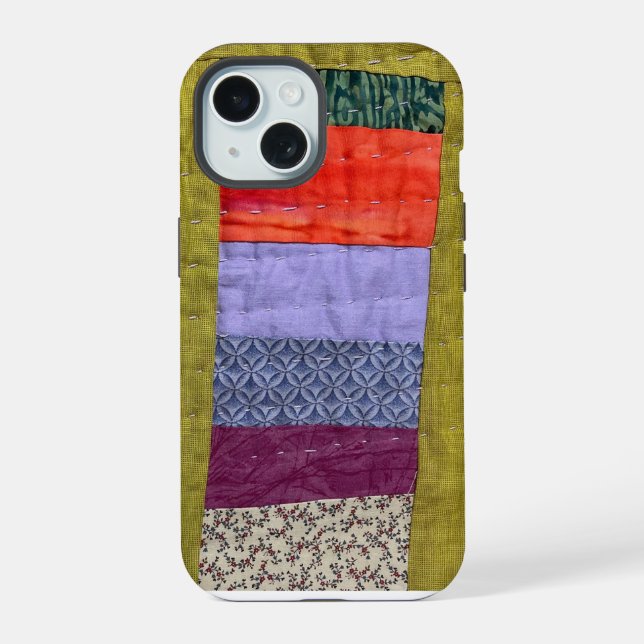 Wonky Modern Patchwork Quilt phone case (Back)